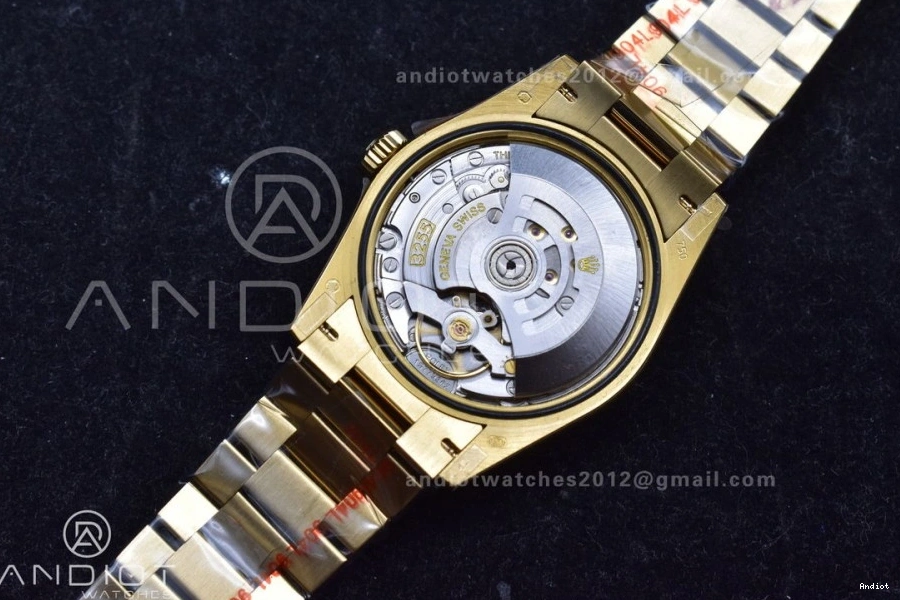 904L QF Stick Best Dial 36 on Gold DayDate YG with (Gain Weight) President vr3255 V5 Diamond Edition Steel Bracelet 1125